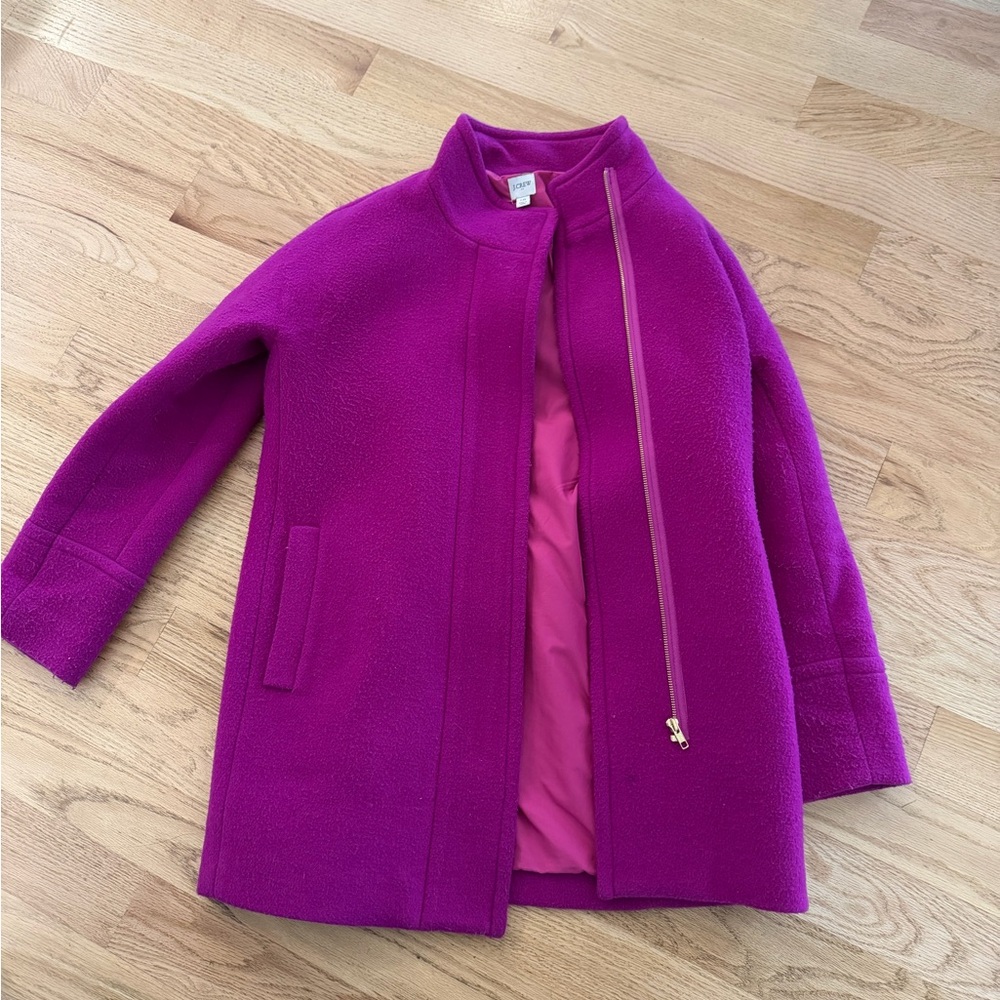 J. Crew Women's Teddy Coat in Bright Magenta